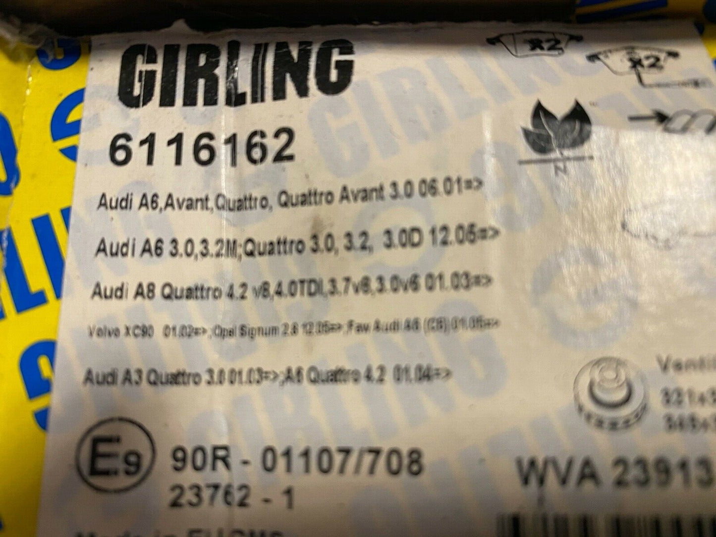 Girling 6116162 Brake Pad Set fits Audi Volvo Seat Skoda VW