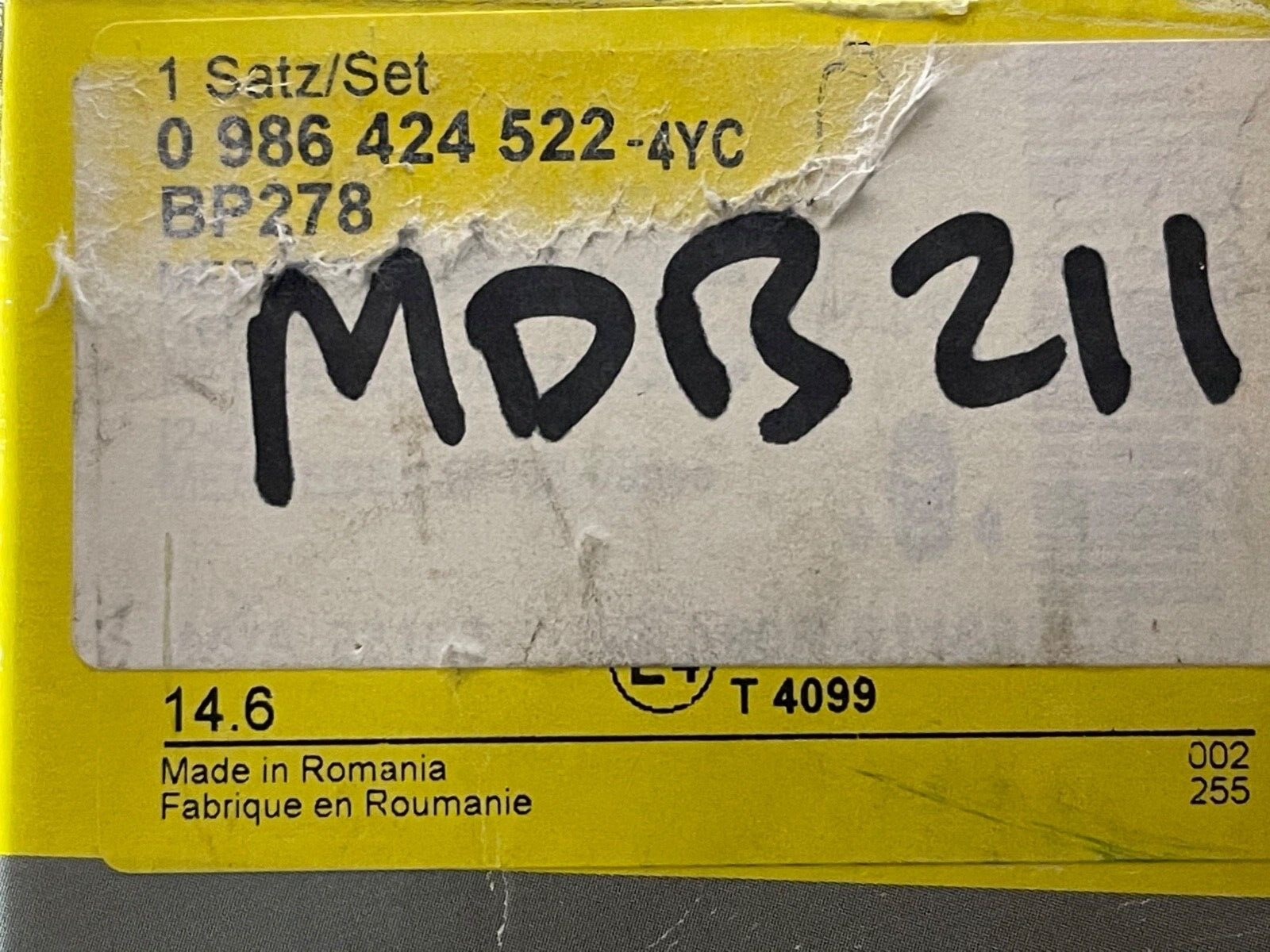 Bosch 0986424522 Front or Rear Brake Pad fit Mercedes A Class W168 W169 B Class