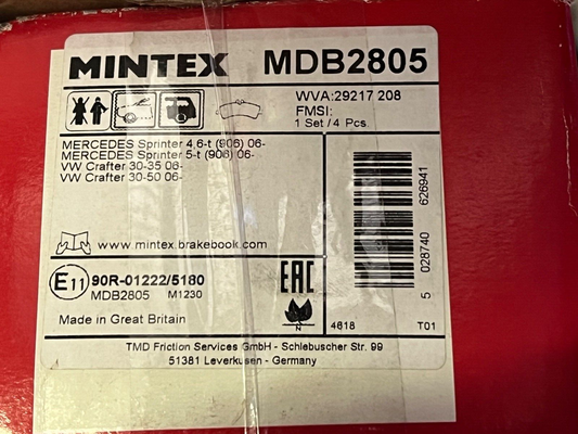 Mintex MDB2805 Rear Brake Pad fits Mercedes Sprinter VW Crafter