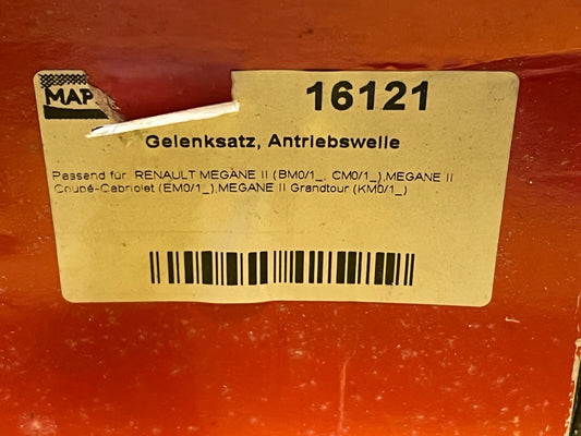 Mapco 16121 Front CV Joint Kit fits Renault Megane