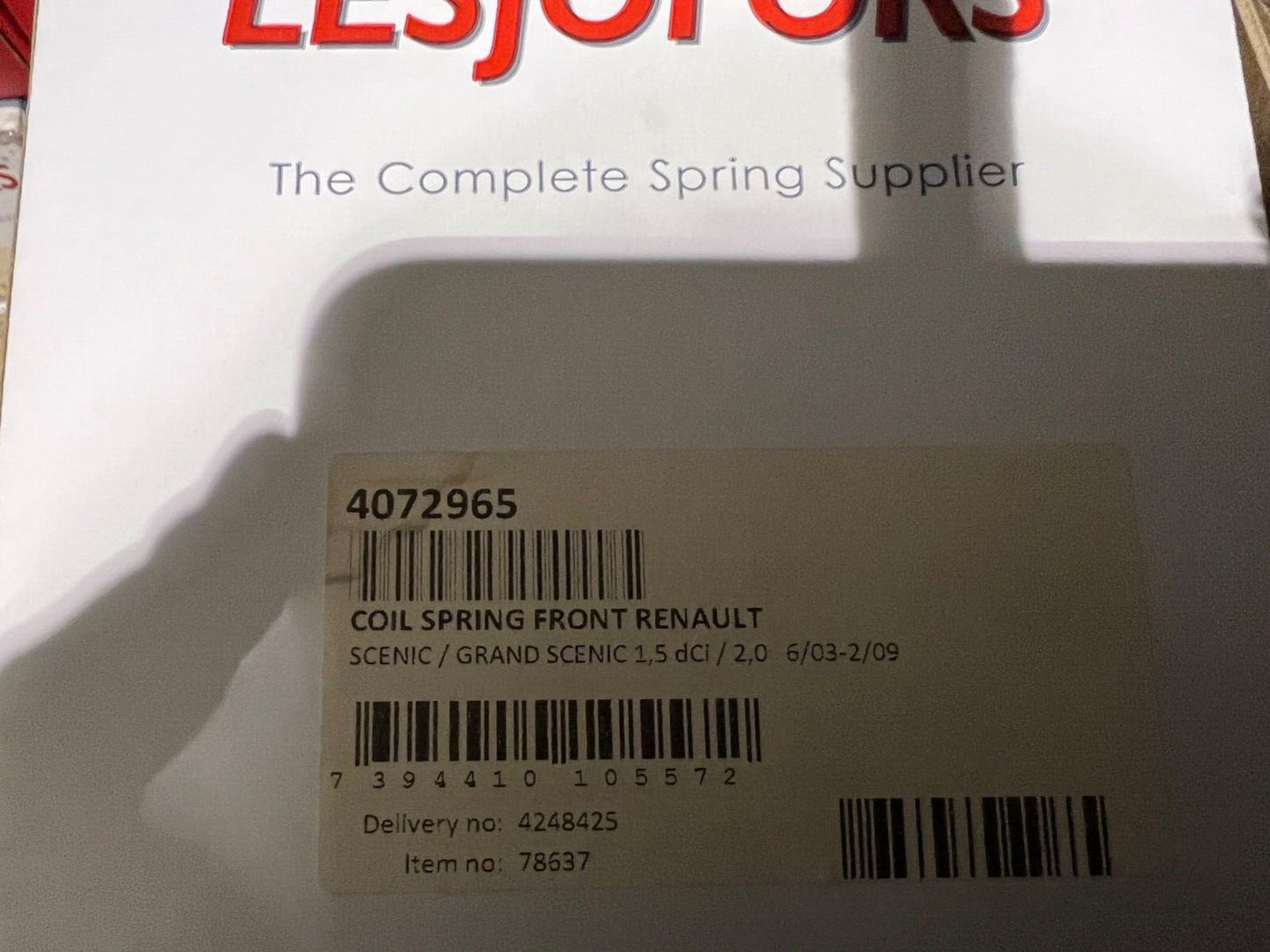 Lesjofors 4072965 Front Coil Spring fits Renault Scenic Grand Scenic 2003-2009