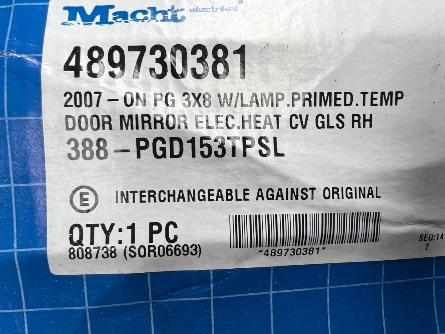 Macht 388-PGD153TPSL Off Side RH Wing Mirror fits Peugeot 308