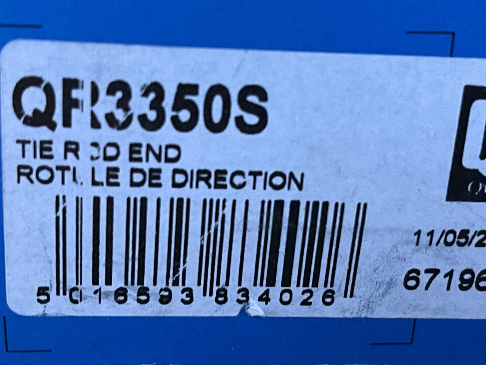 QH QR3350S Tie Rod End Track Rod End fits Citroen Fiat Peugeot