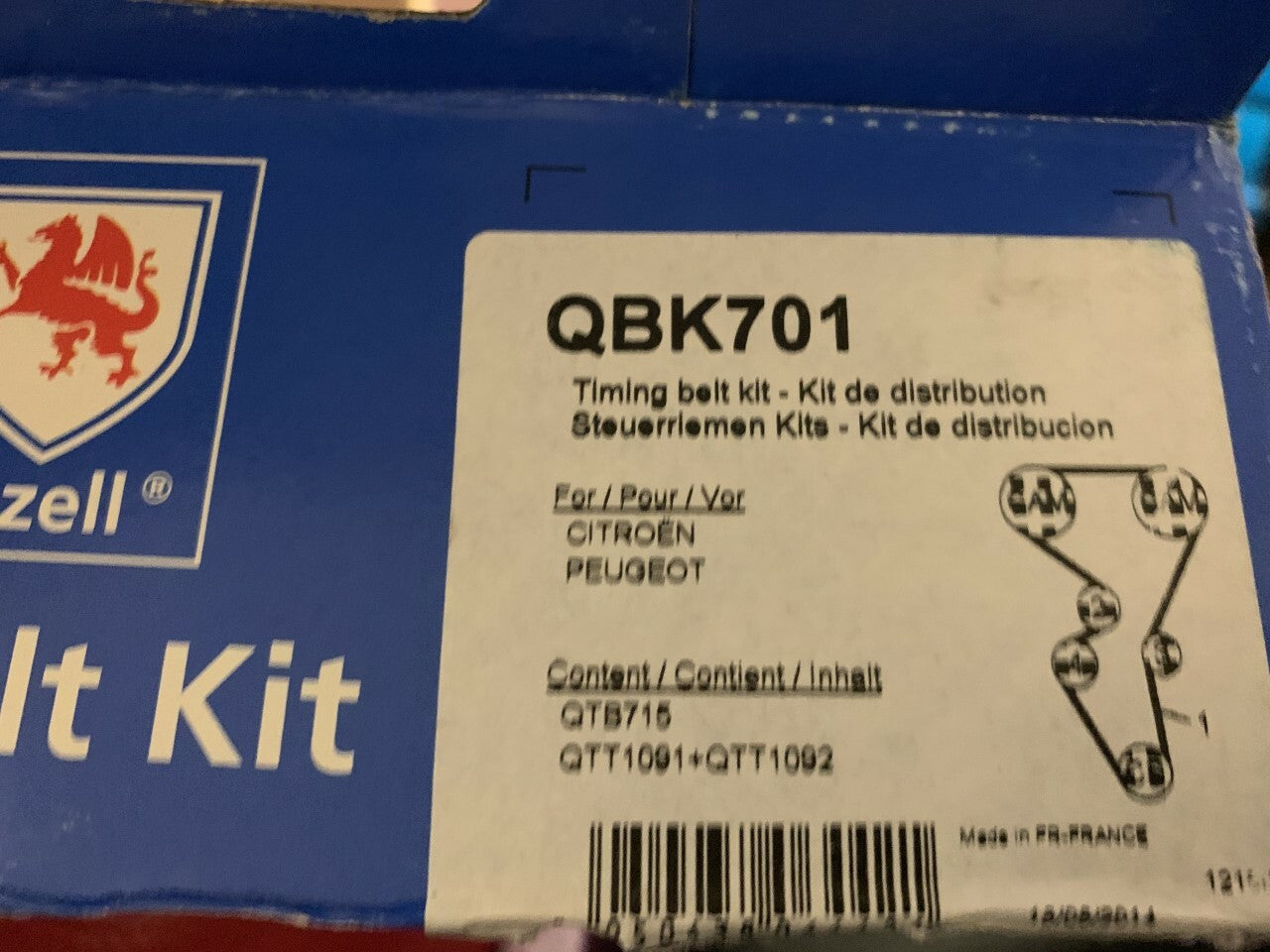 QH QBK701 Timing Belt Kit fits Citroen Peugeot