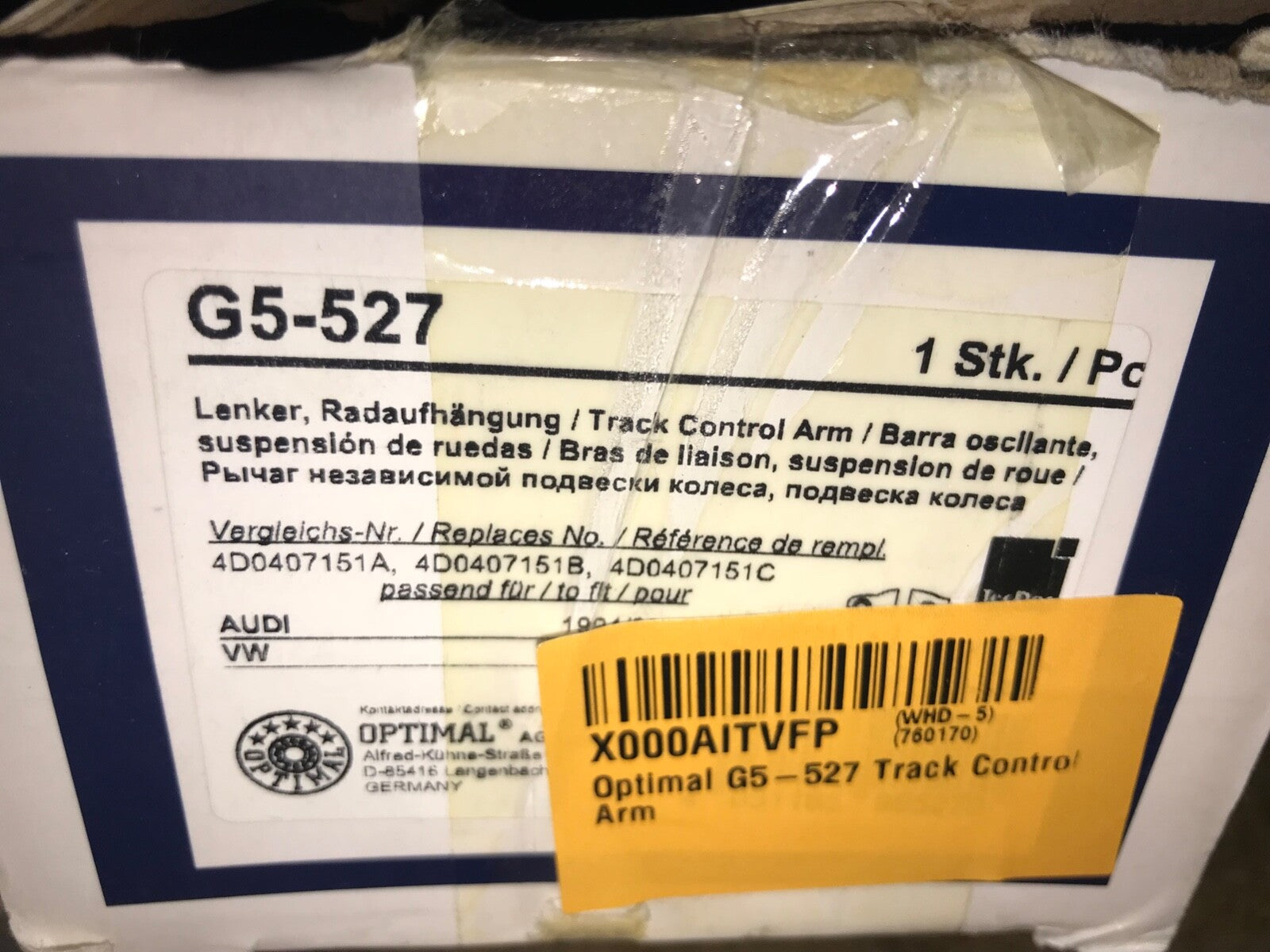 Optimal G5-527 Front Track Control Arm fits Audi Skoda VW