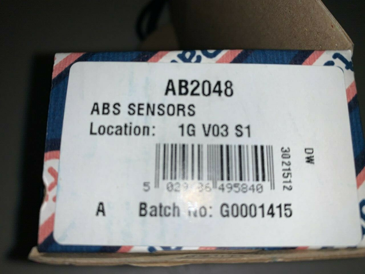 Fuel Parts AB2048 Wheel Speed Sensor ABS Sensor fits Renault Vauxhall