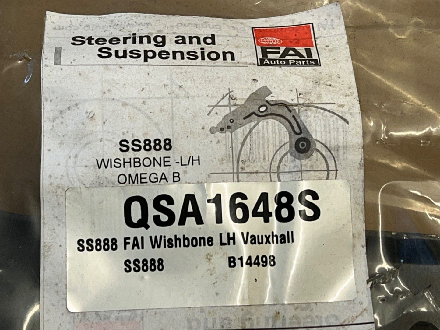 FAI SS888 Near Side LH Wishbone Track Control Arm fits Vauxhall Omega B
