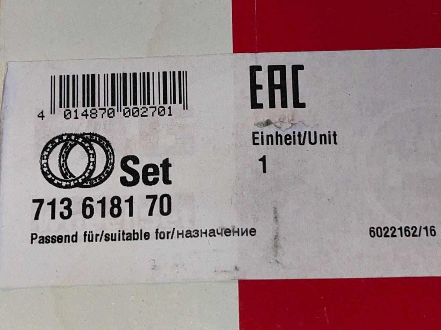 FAG 713618170 Rear Wheel Bearing Kit fits Toyota