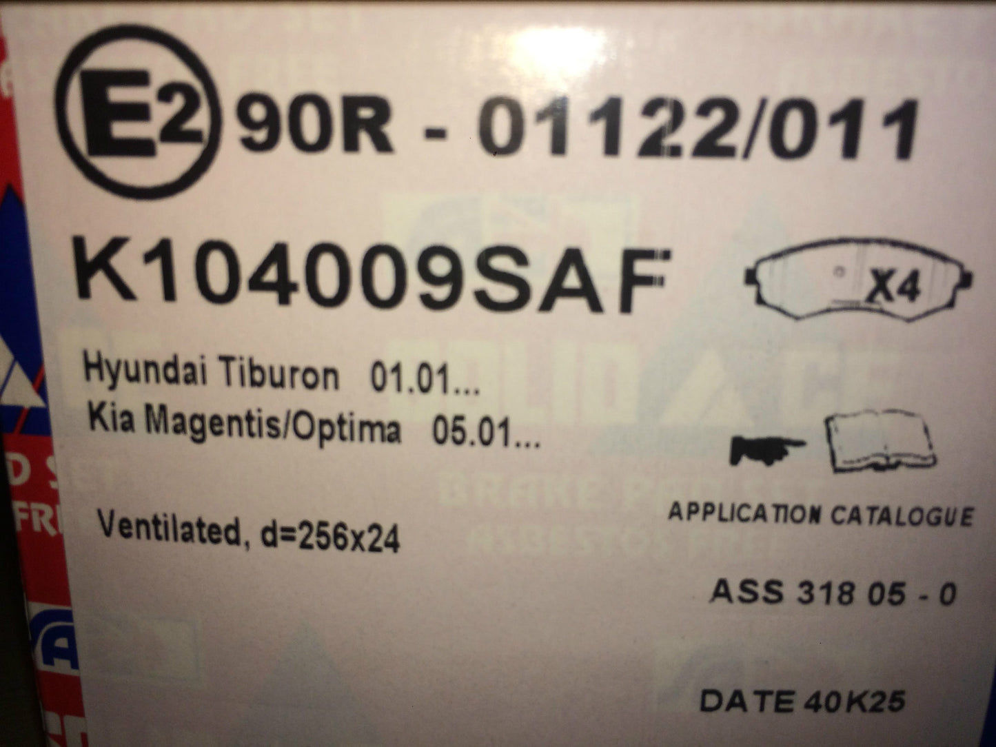 Front Brake Pads Kia Magentis K104009 Solid Auto NEW