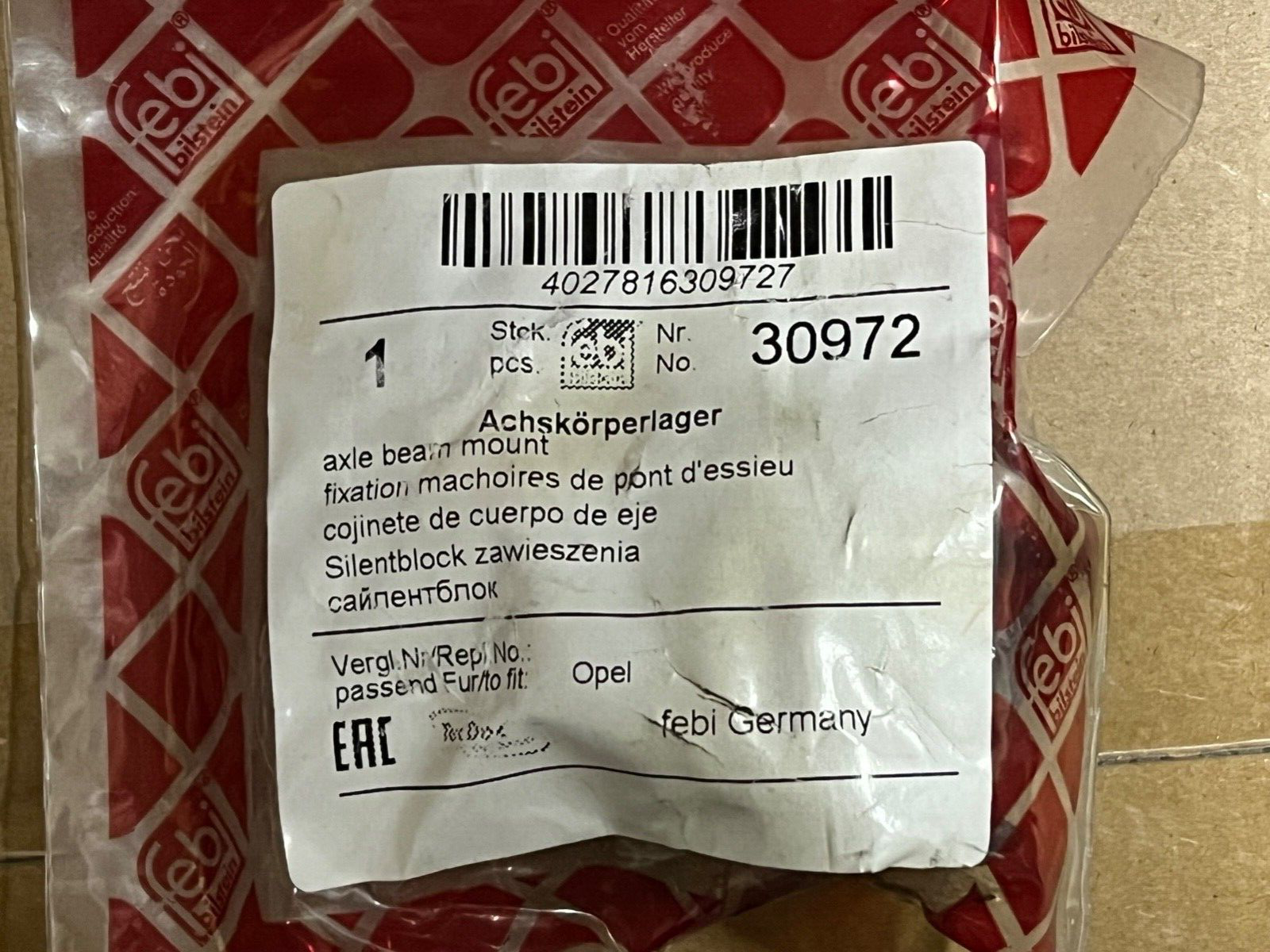 Febi 30972 Axel Beam Mount Bush