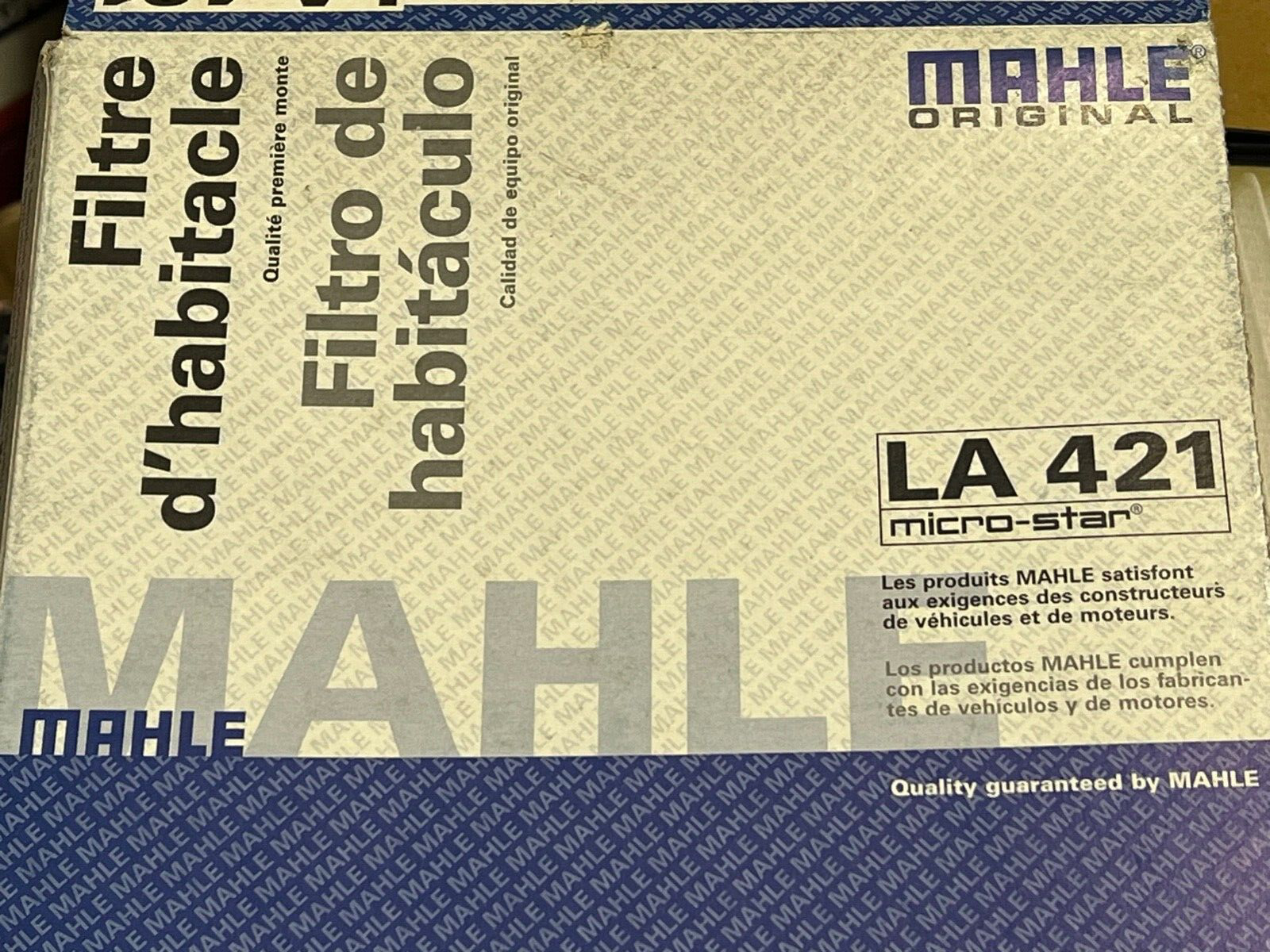 Mahle LA421 Cabin Pollen Filter fits Chevrolet Captiva Vauxhall Antara