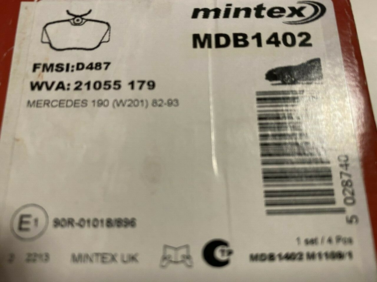 Mintex MDB1402 Front Brake Pad Set