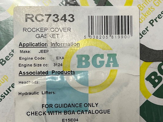 BGA RC7343 Rocker Cover Gasket Fits Jeep Grand Cherokee 1999-2001 3.1 TD
