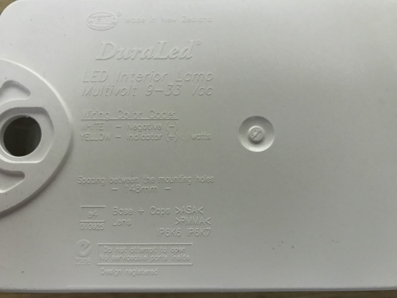 Hella Rear Interior Light 9-33V DC DuraLed White Light Clear Lens 2JA959037511