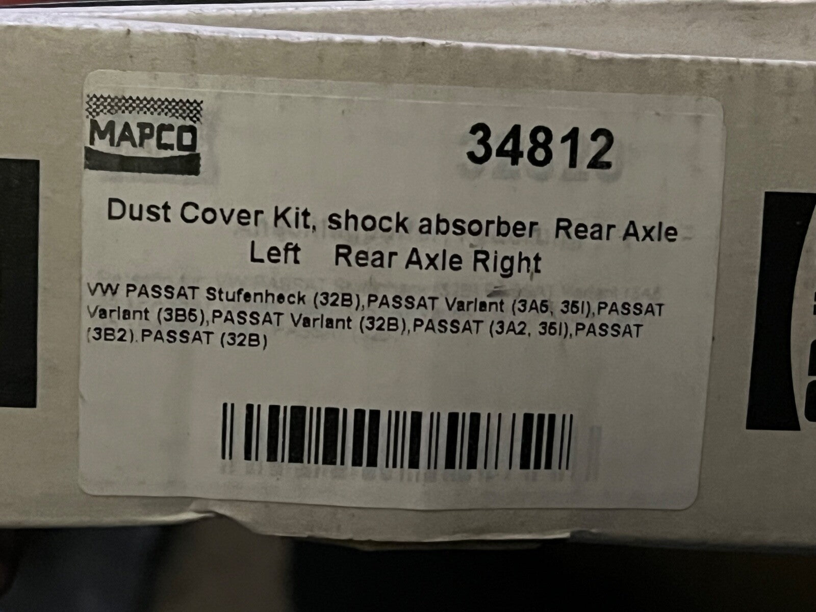Mapco 34812 Rear Shock Absorber Dust Covers fits VW Passat