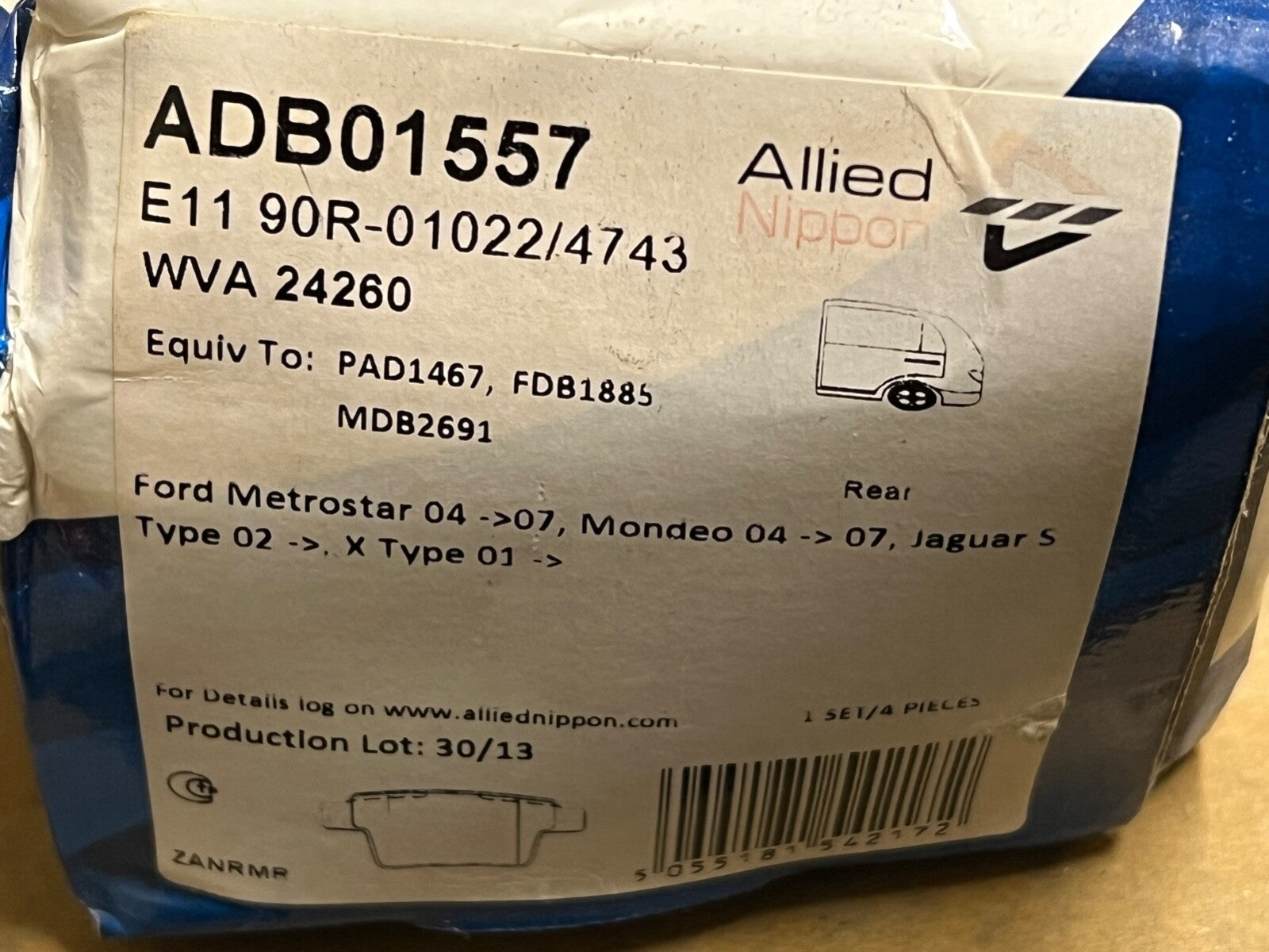 Comline ADB01557 Rear Brake Pad Fits Ford Mondeo Jaguar X Type