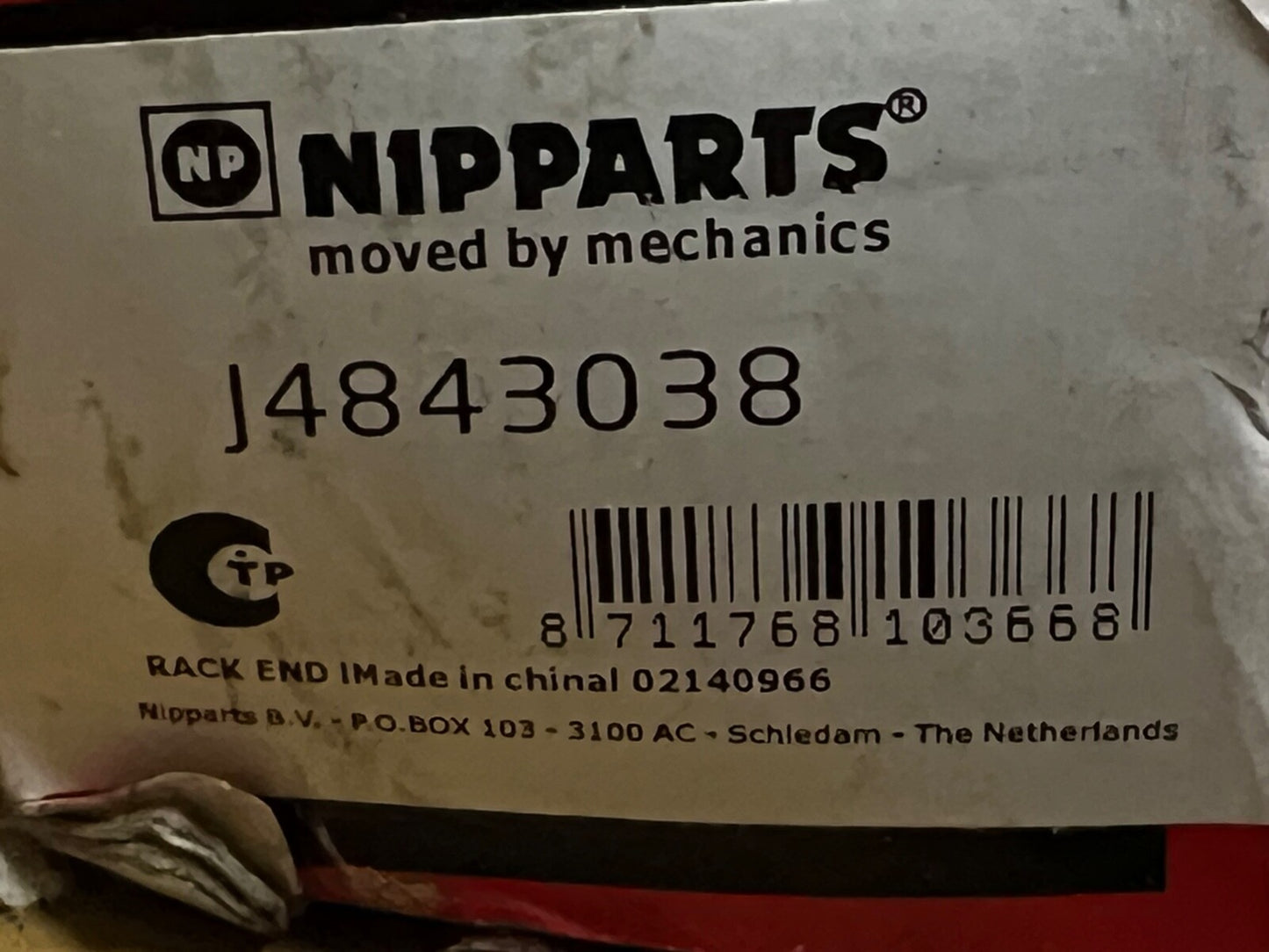 Nipparts J4843038 Inner Rack End Tie Rod fits Mazda