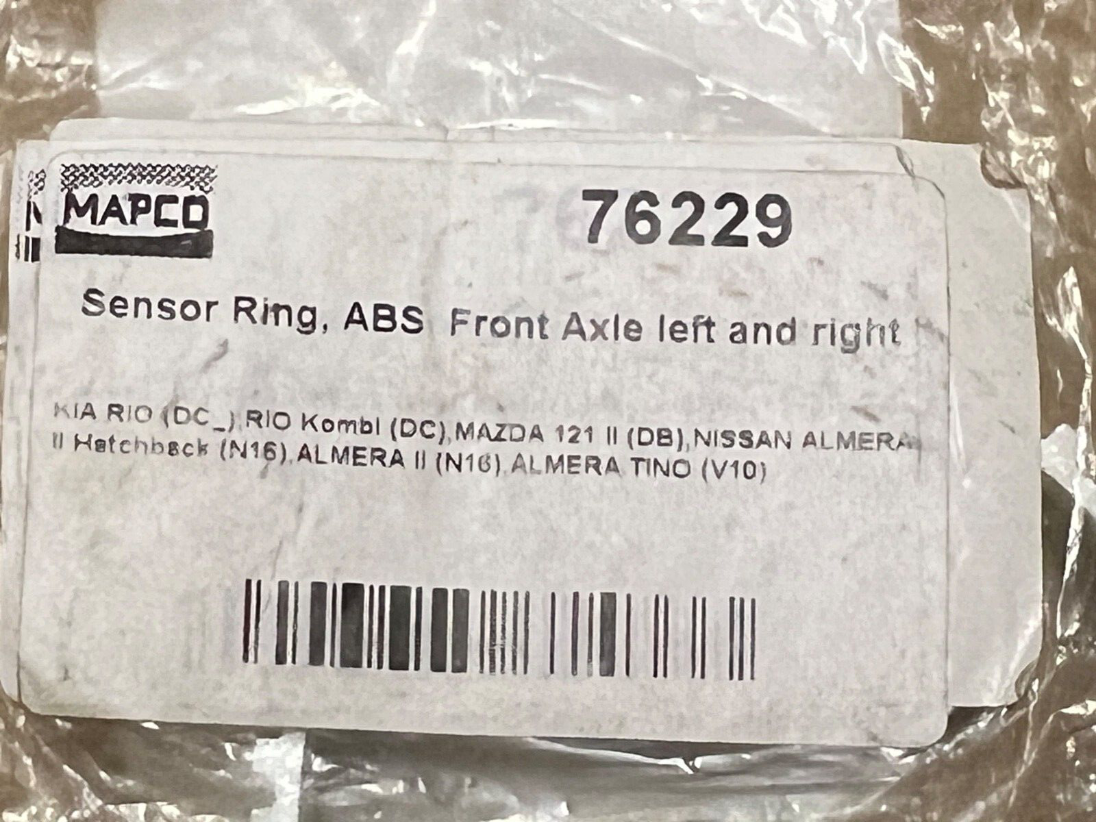 Mapco 76229 Front ABS Ring fit Kia Rio Kombi DC Mazda 121 Nissan Almera N16 V10