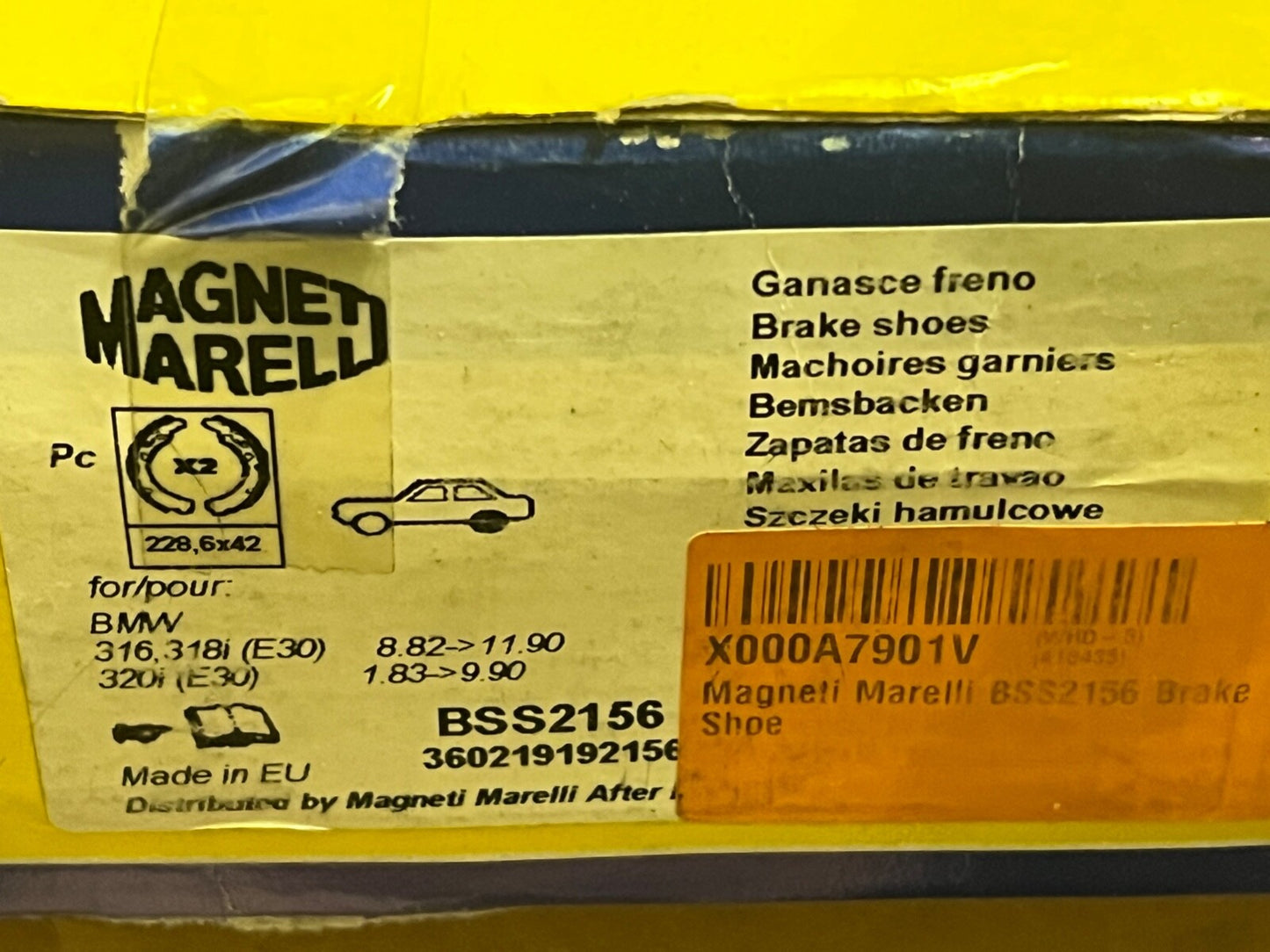 Magneti Marelli BSS2156 Rear Brake Shoe Set fits BMW 3 Series