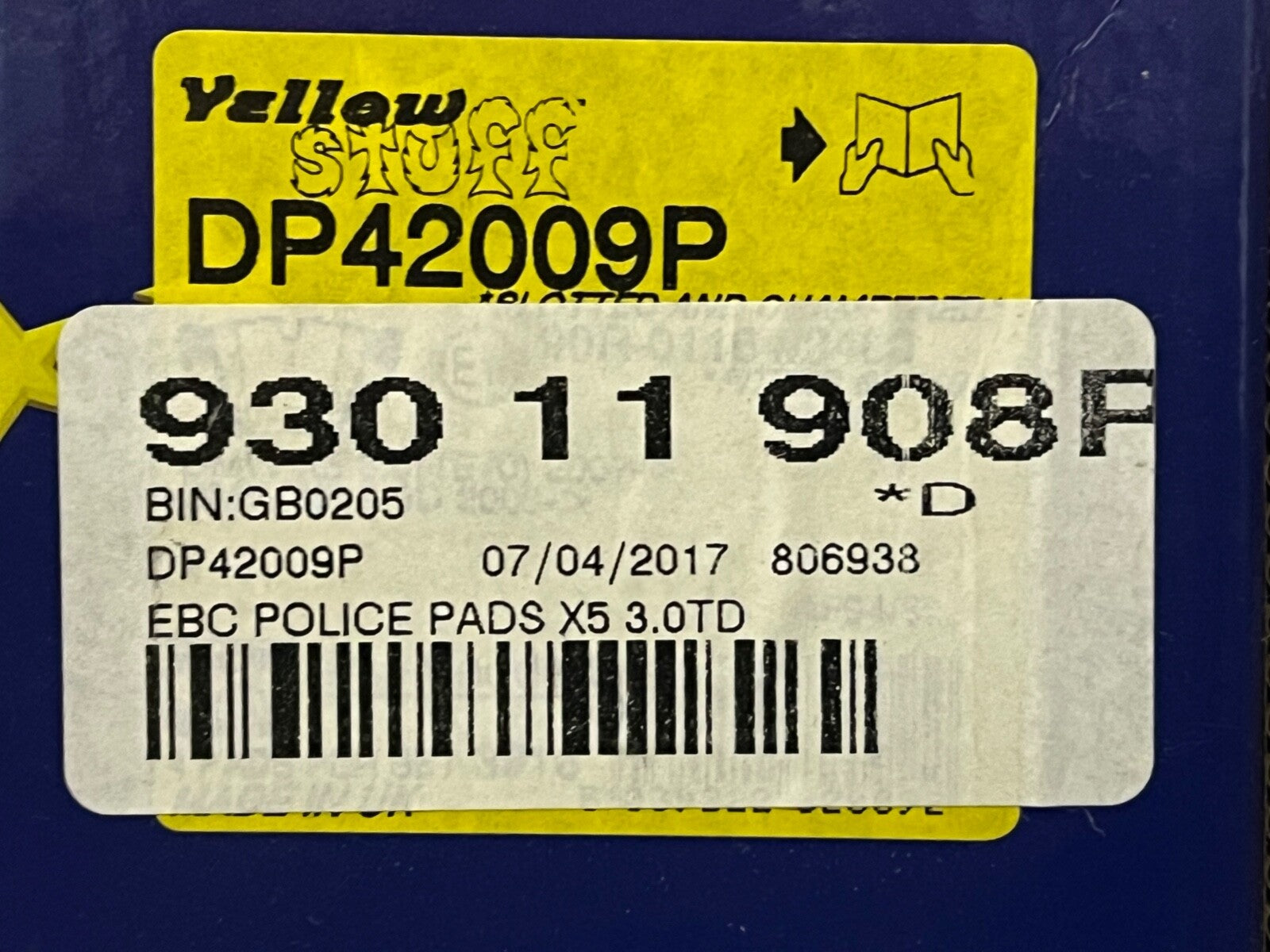 EBC Yellow Police Stuff DP42009P Rear Brake Pad Set fits BMW X5 X6