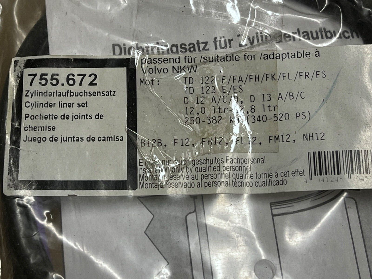 ELRING 755.672 Cylinder Sleeve O Ring Set fits Mack Renault Volvo Trucks