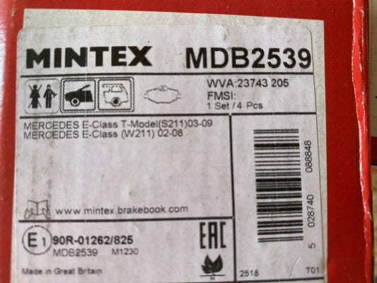 Mintex MDB2539 Front Brake Pad Set fits Mercedes