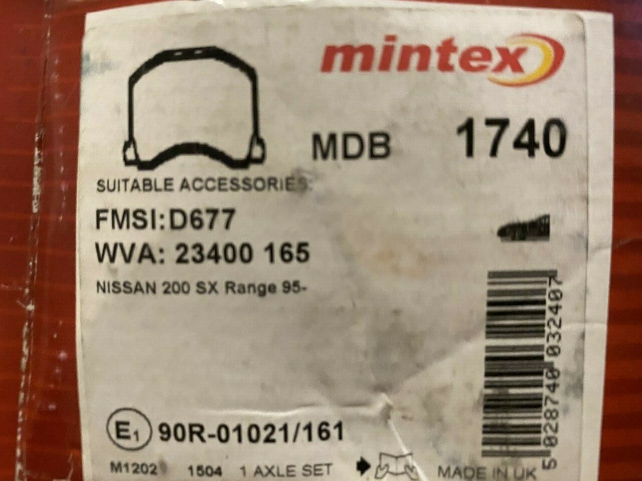 Mintex MDB1740 Front Brake Pad Set fits Suzuki