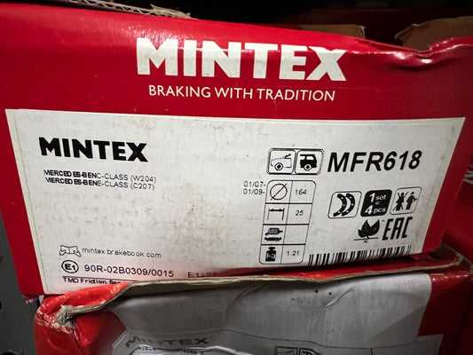 Mintex MFR618 Rear Brake Shoe Set fits Mercedes