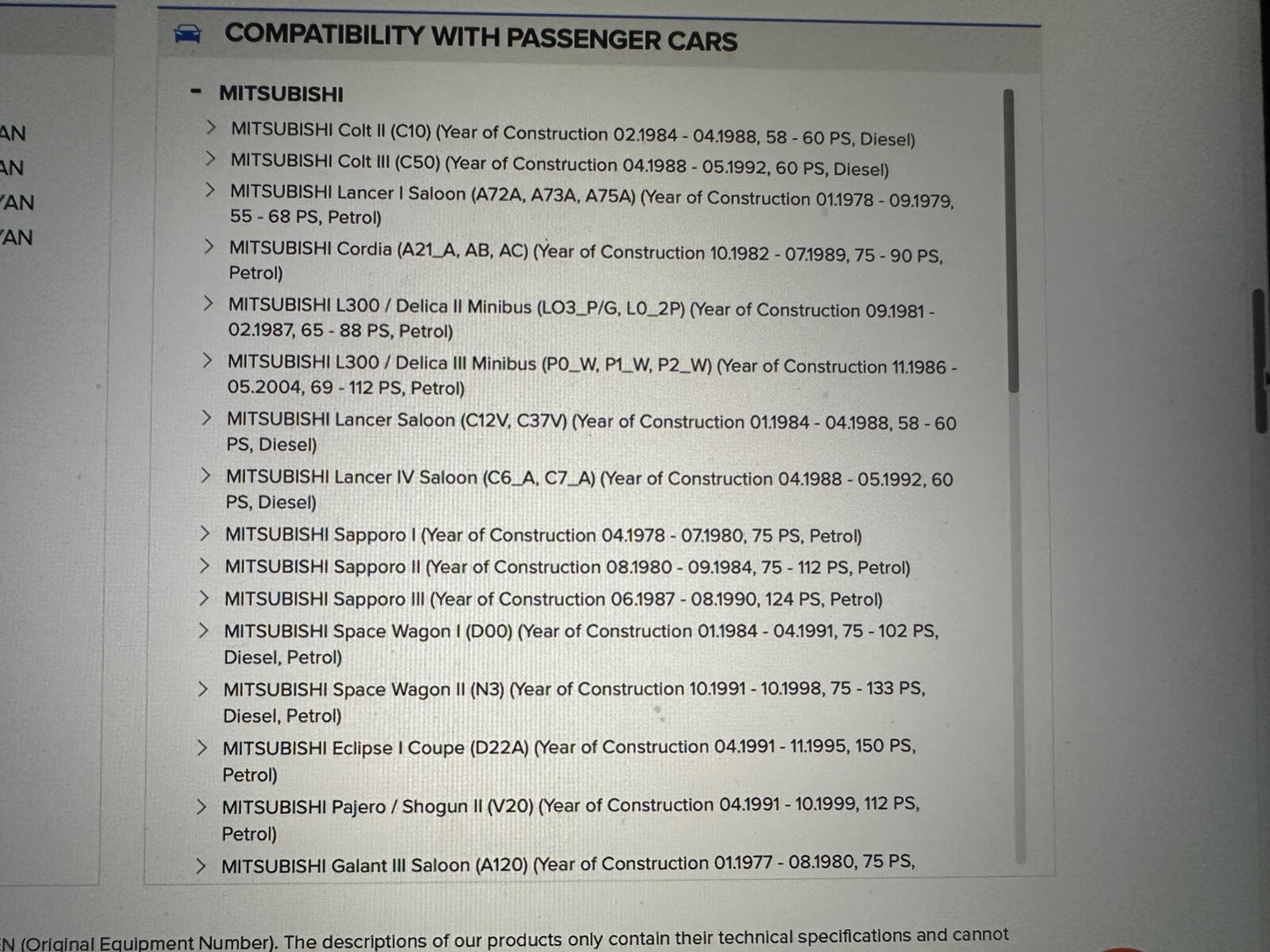 Japko 21085A Big End Bearings fits Mitsubishi Colt Galant Lancer L300 Pajero