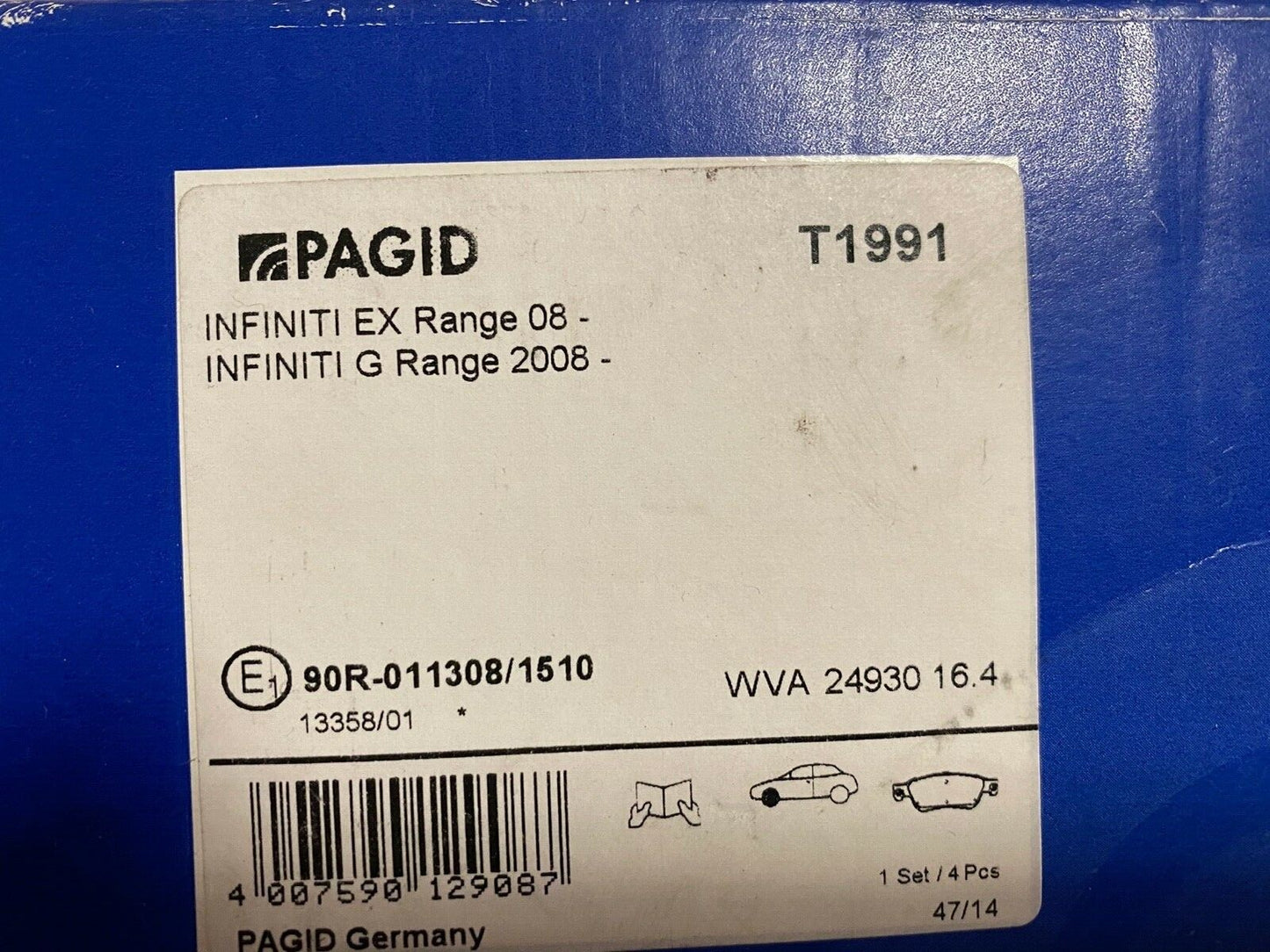 Pagid T1991 MDB3108 Front Brake Pad Set fits Infiniti