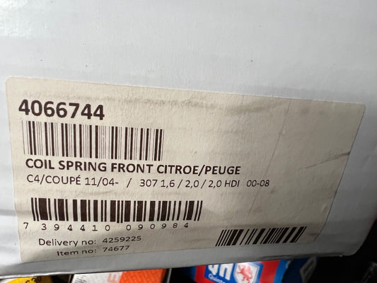 Lesjofors 4066744 Front Coil Spring fits Citroen Peugeot 2000-2008