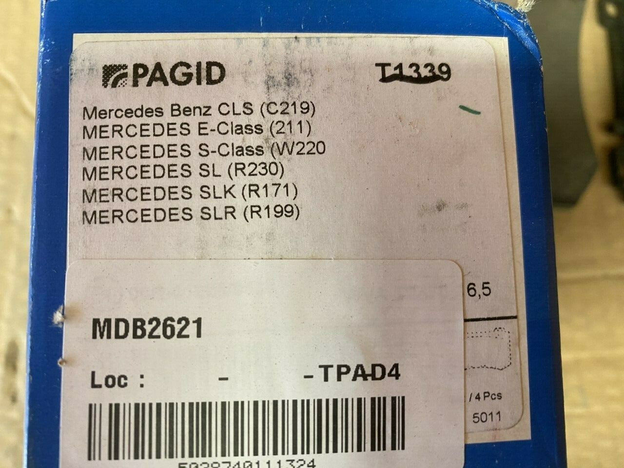 Pagid T1339 MDB2621 Brake Pad Set fits Mercedes