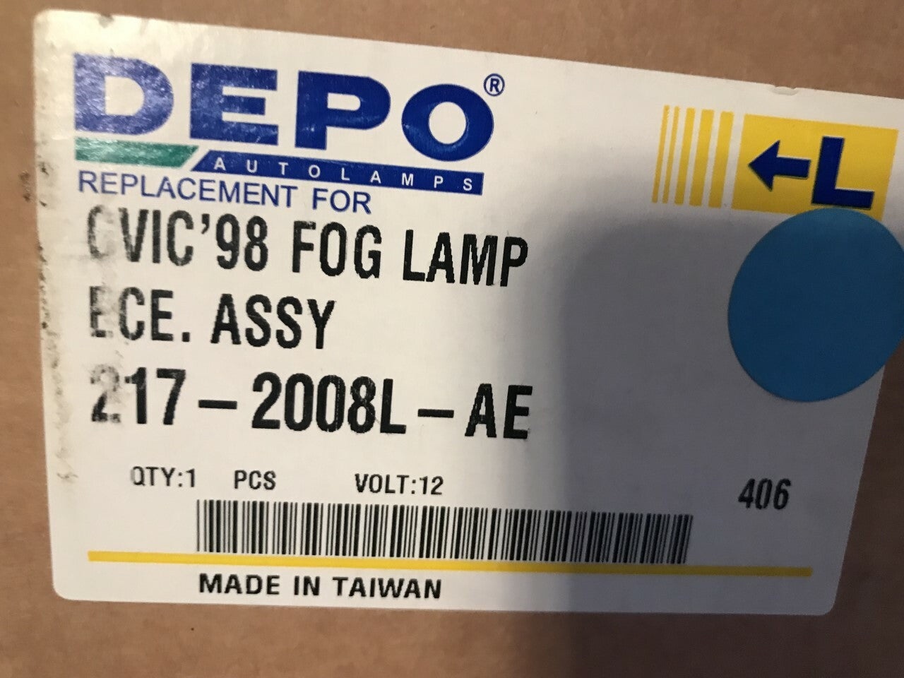 Fog Lamp & Surround Near Side Left Hand Honda Civic 1998-2000 Depo 217-20008L