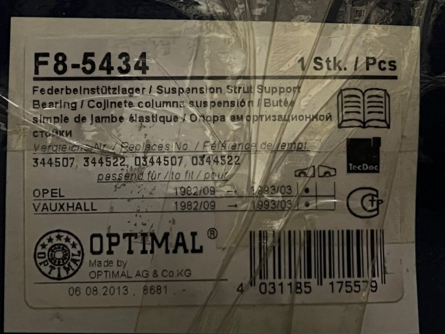 Optimal F8-5434 Front Top Mount fits Vauxhall 1982-1993