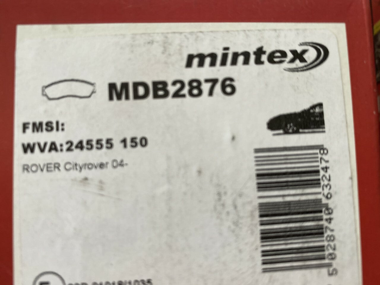 Mintex MDB2876 Front Brake Pad Set fits Rover
