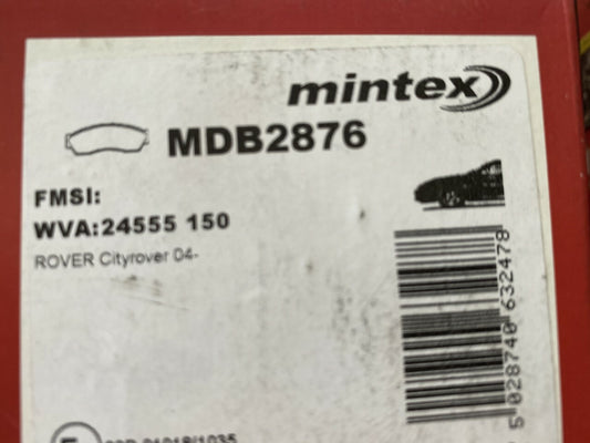 Mintex MDB2876 Front Brake Pad Set fits Rover
