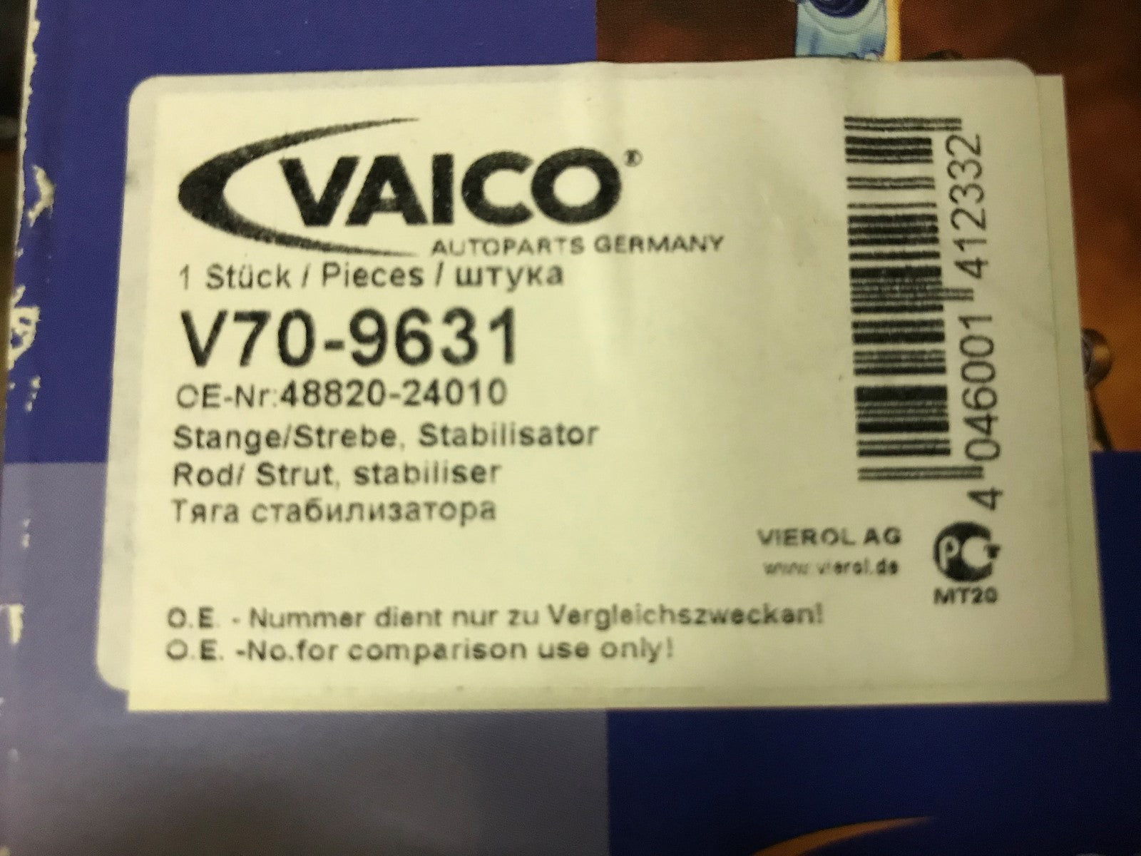 Drop Link Arm Stabiliser Toyota Celica 99-05 Soarer 90-00 Supra 86-02 V70-9631