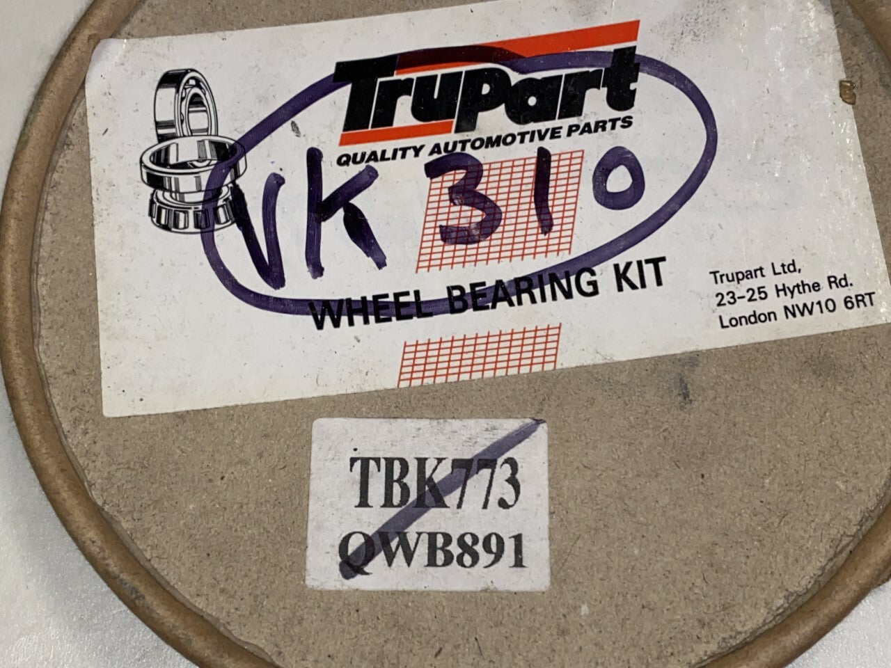 Trupart TBK773 QWB891 Wheel Bearing Kit