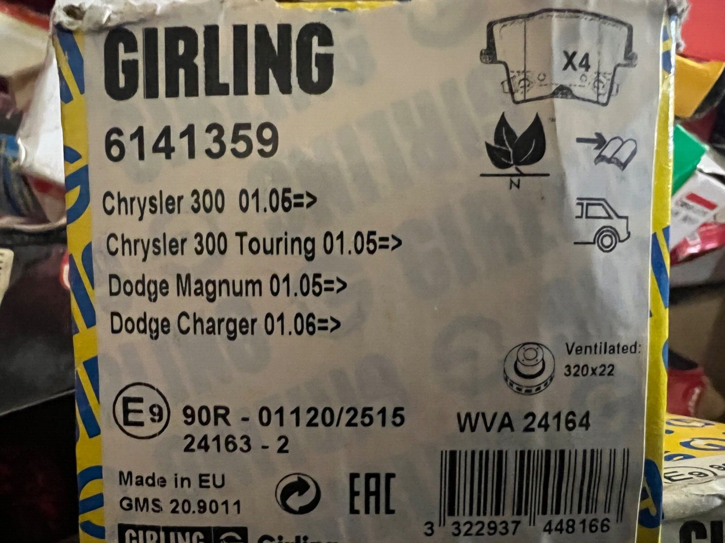 Rear Brake Pads fits Chrysler 300 Dodge Magnum Charger Girling 6141359