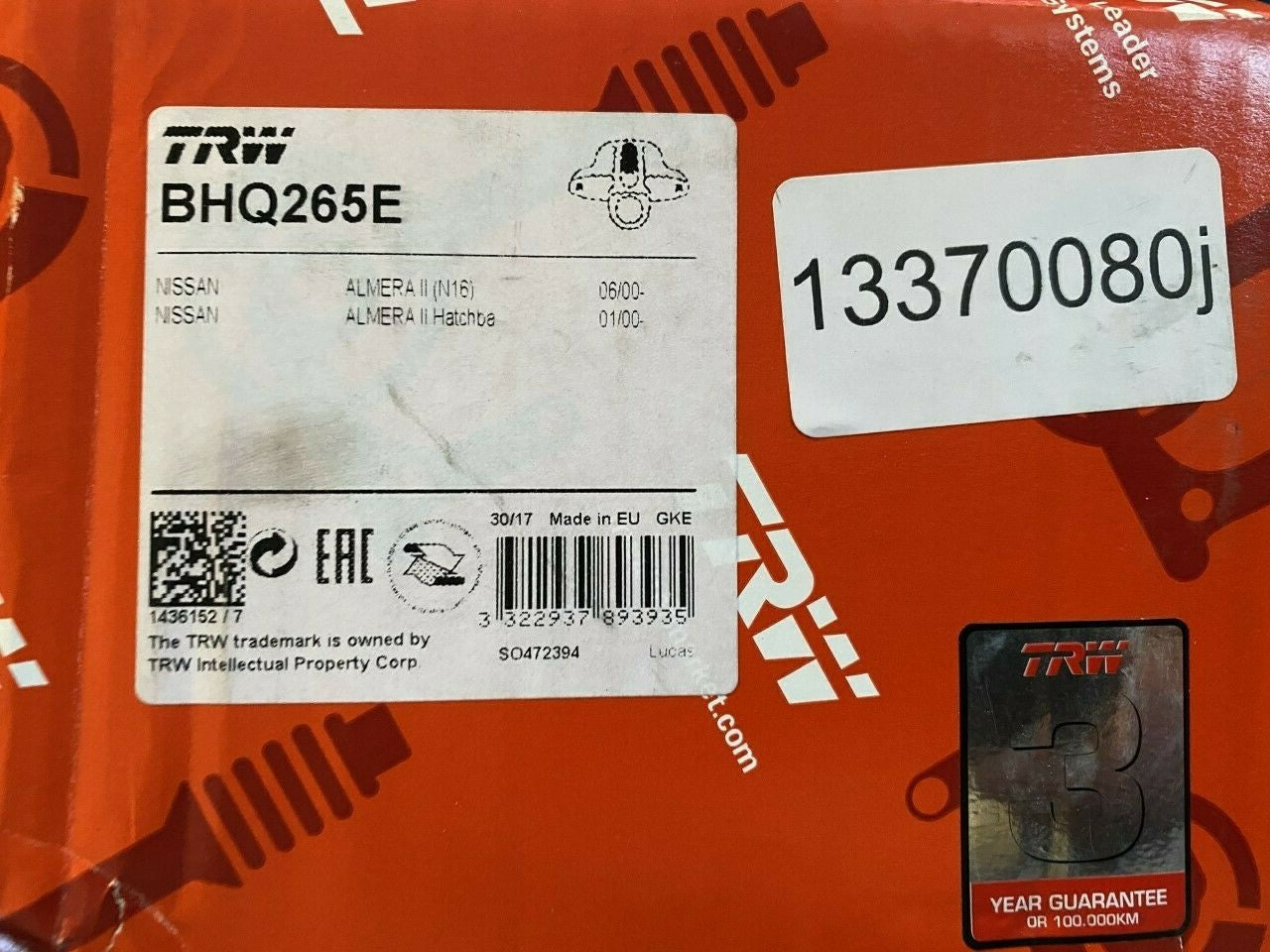 TRW BHQ265E Brake Caliper fits Nissan