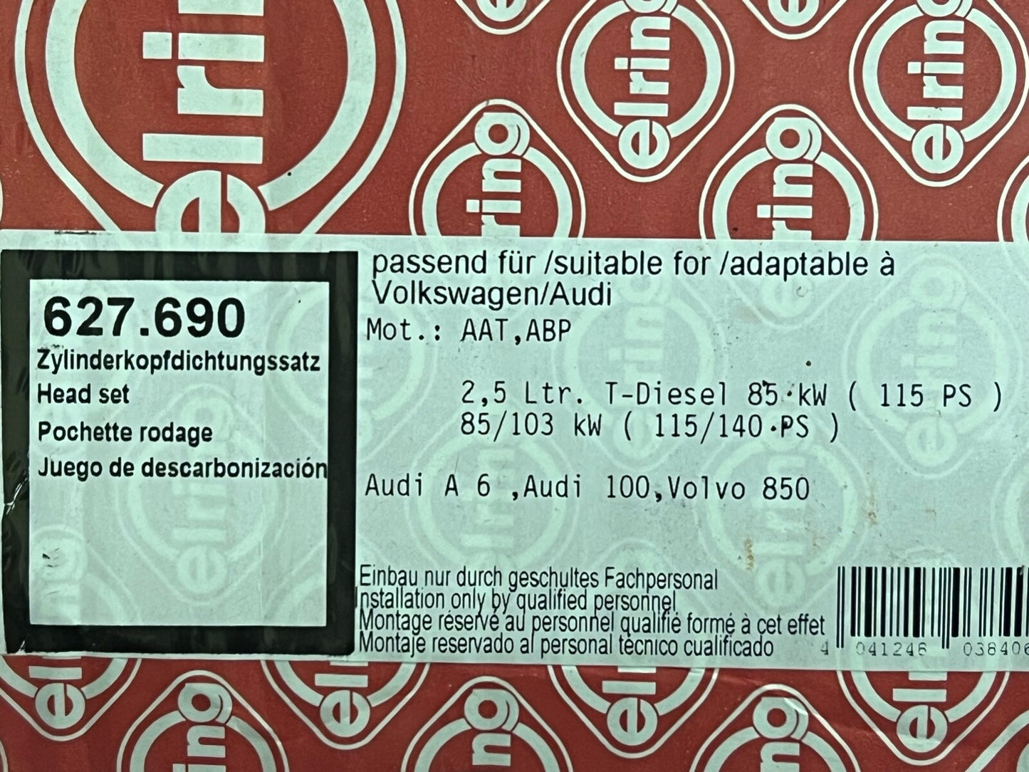 Elring 627.690 Head Gasket Set excl gasket fits Audi 100 A6 Volvo 850