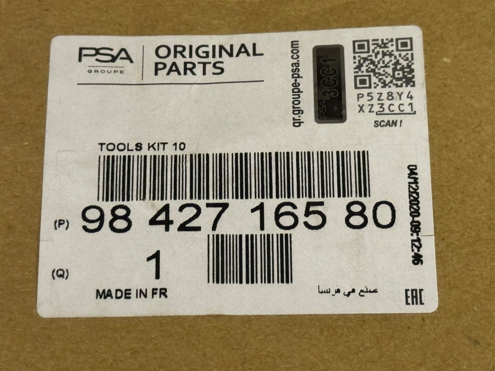 Genuine New Peugeot 9842716580 Tool Kit