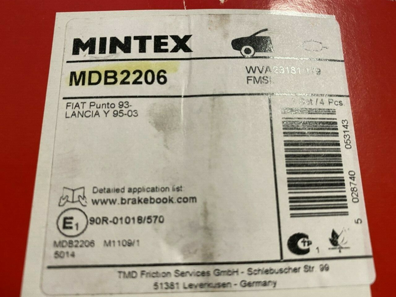 Mintex MDB2206 Front Brake Pad Set