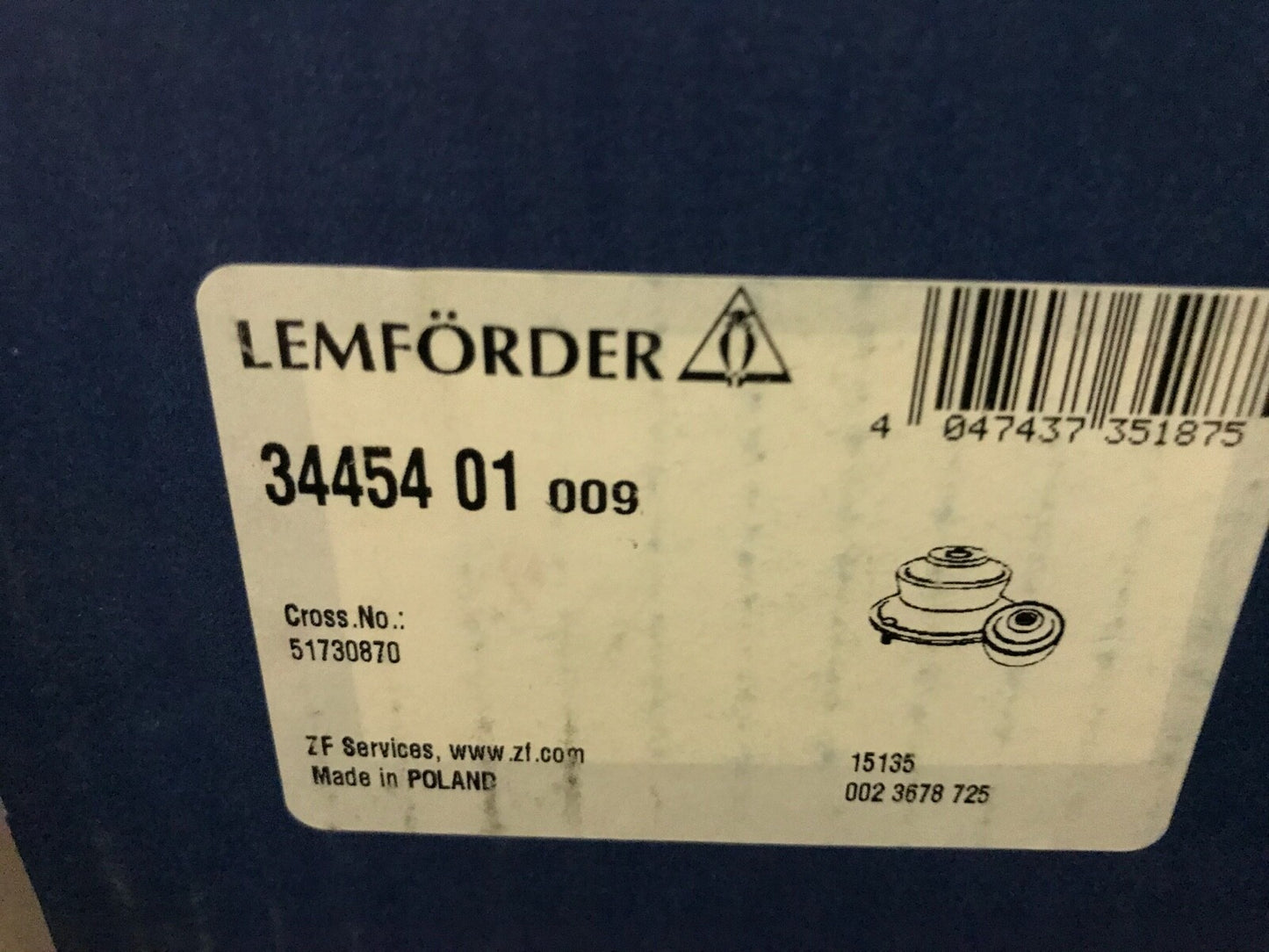 Lemforder 3445401 Bush-Mounting fits Fiat 500 Panda Ford KA