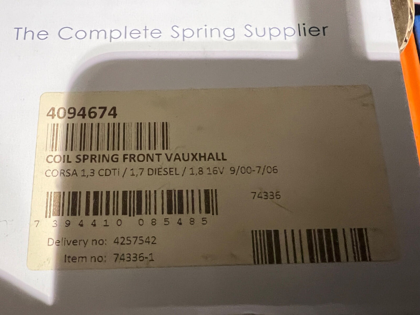 Lesjofors 4094674 Front Coil Spring fits Vauxhall Corsa 2000-2006