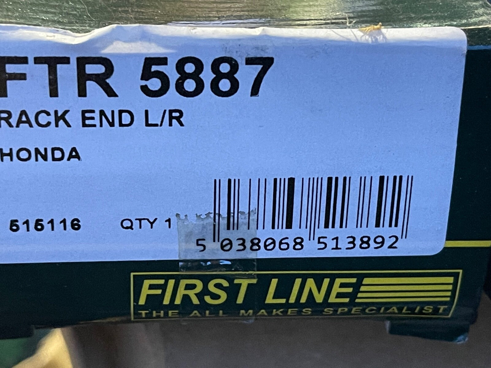 First Line FTR5887 Steering and Suspension Joint Inner Rack End fits Honda