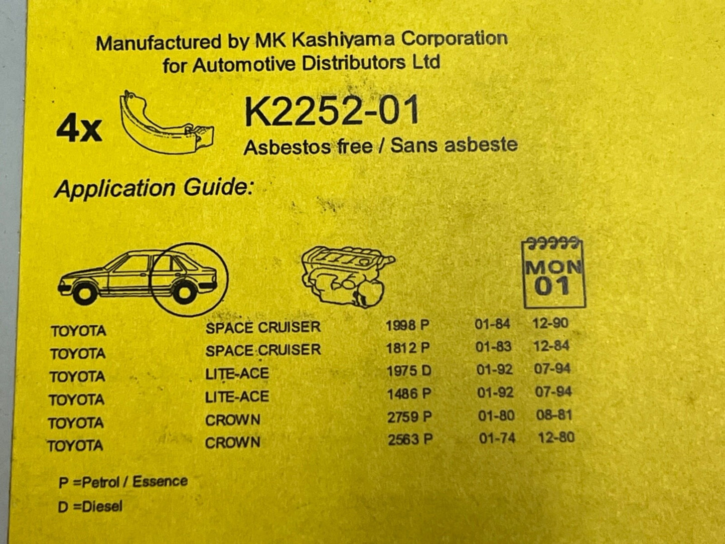Blue Print ADT34108 Rear Brake Shoe Set fits Toyota