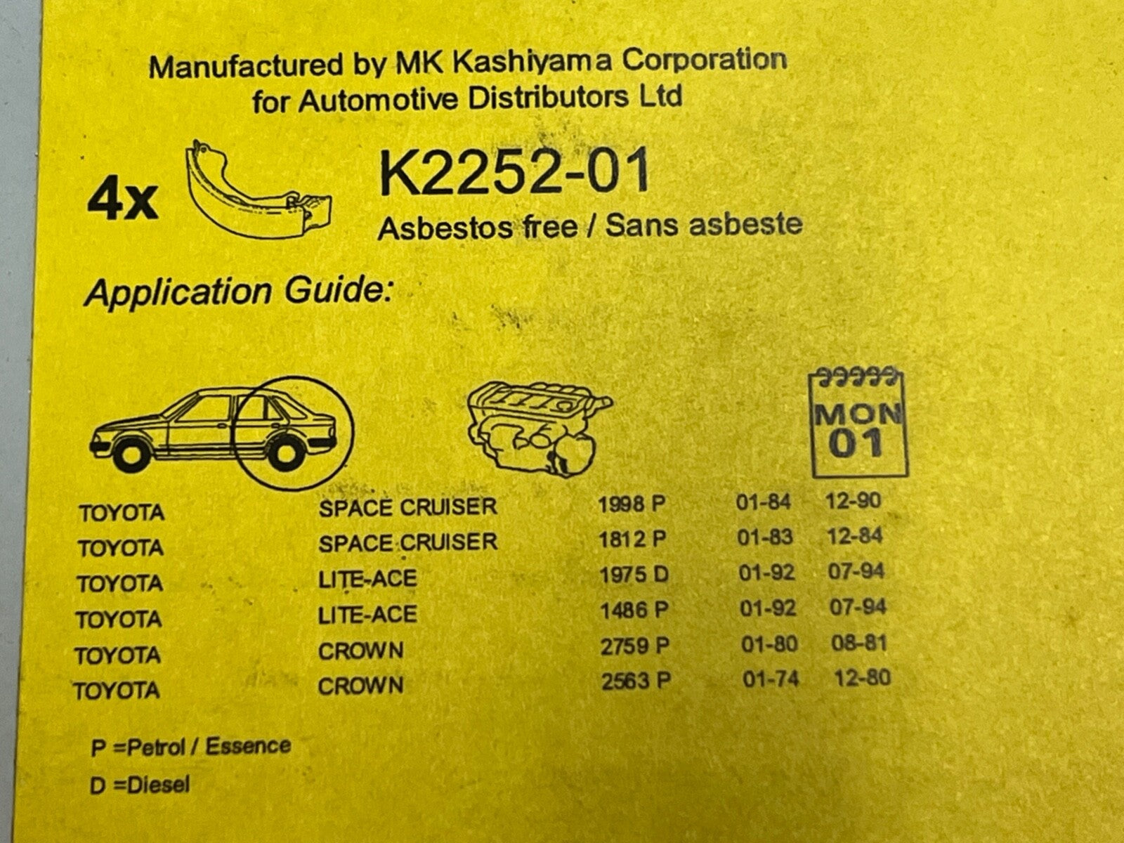 Blue Print ADT34108 Rear Brake Shoe Set fits Toyota