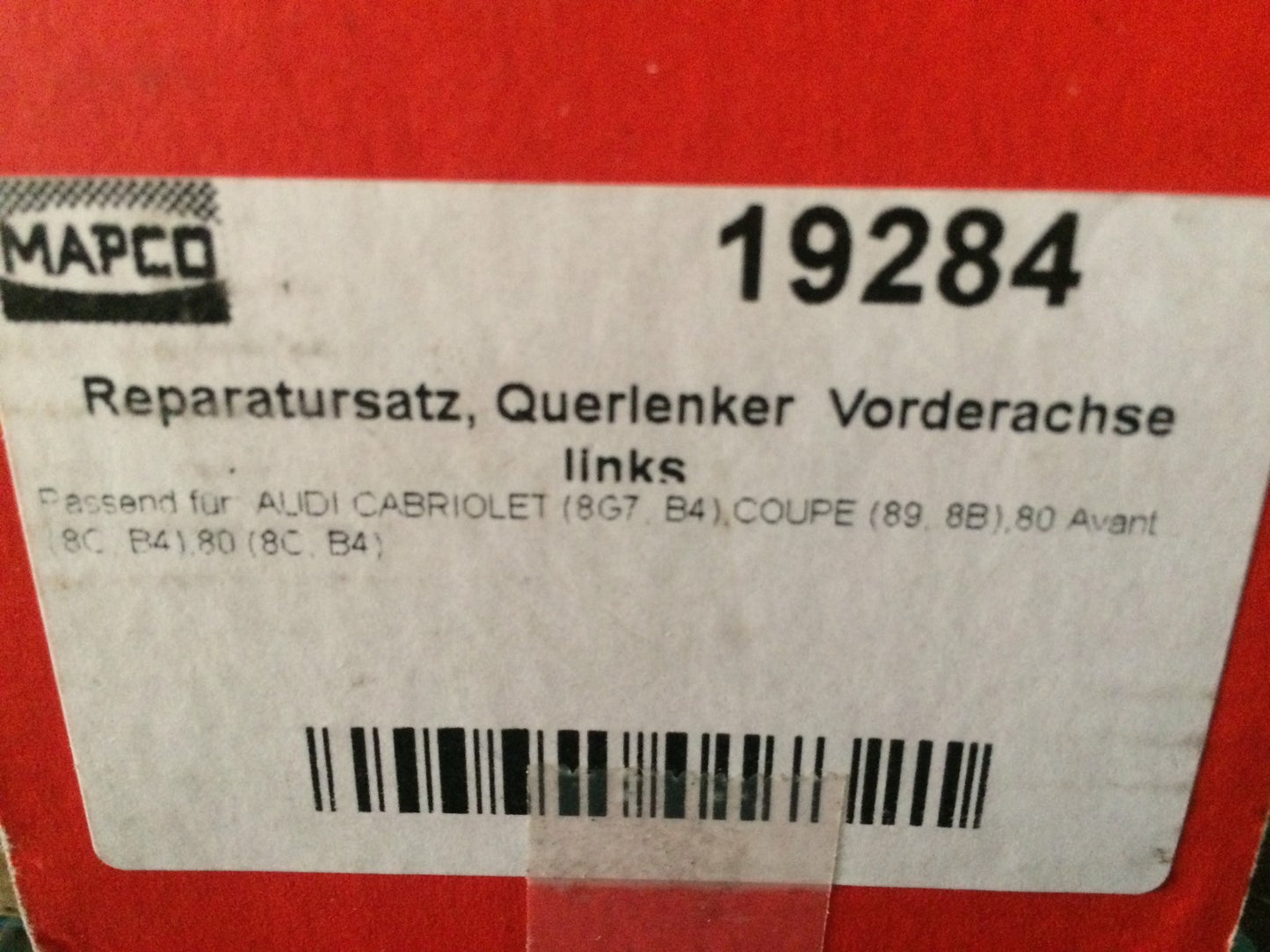 Front Left Hand Ball Joint Bush Audi 80 91-96 Cabriolet 91-00 Coupe 88-96 19284