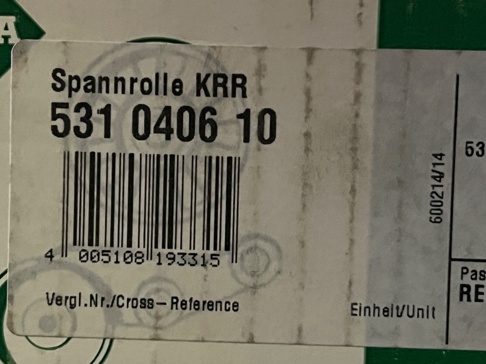INA 531040610 Ribbed Belt Tensioner for RENAULT:KANGOO,CLIO II,CLIO Mk II